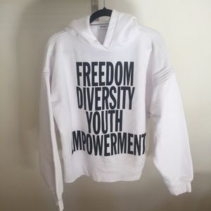 Imaan x FRAME Zip Up Hoodie  Blanc NEVER WORN